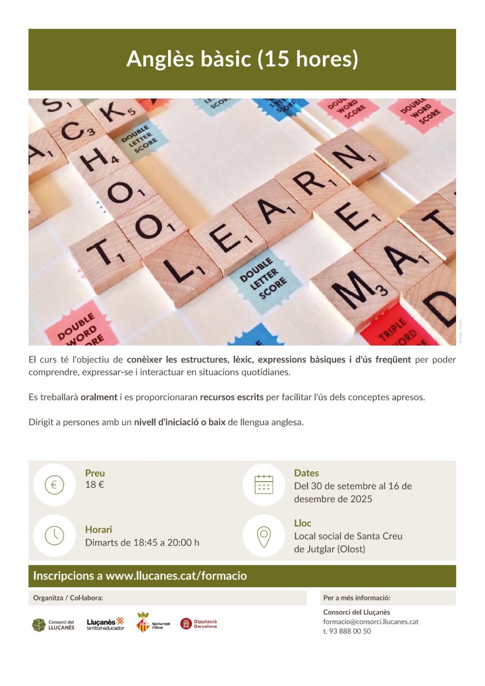 Cursos d'anglès al Lluçanès: Anglès Bàsic